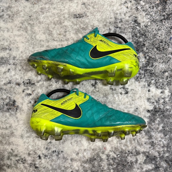 Nike Tiempo Legend VI FG Mens Soccer Cleats Teal Neon‎ Yellow ACC Size 10 main image 5